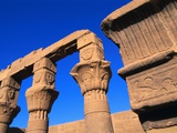 Philae Temple Column Reliefs Photographic Print by Ron Watts