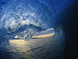 Inside Breaking Ocean Wave Fotografisk tryk af David Pu'u