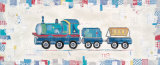 Blue Construction Train Posters by Katherine & Elizabeth Pope