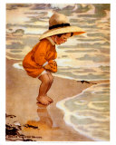Jeune enfant au bord de la mer Posters par Jessie Willcox-Smith