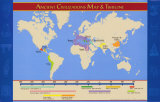 Carte et chronologie des civilisations de l'Antiquité Posters