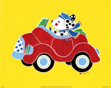 Dog in Car Poster by Shelly Rasche