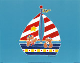 Bear in a Sailboat Print by Shelly Rasche