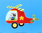 Dog in Helicopter Prints by Shelly Rasche