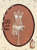 1970 Romantic Bikini Affiche par Steff Green