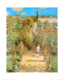 Le Jardin de Monet à Vétheuil Affiche par Claude Monet