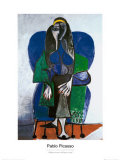 Sitting Woman with Green Scarf Poster von Pablo Picasso