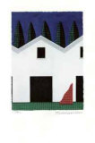 White Barn with Red Sculpture Limited Edition by Ian Tremewen