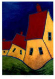 Three Yellow Houses Limited Edition by Carol Ann Shelton