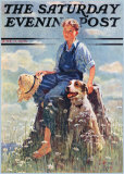 Boy and Dog in Nature Posters by Eugene Iverd