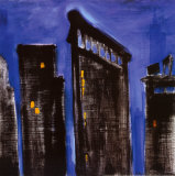 Paysage urbain bleu Art par Paul Brent