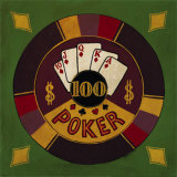 Hundred Dollar Poker Chip Posters by Gregory Gorham