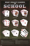 What I Really Learned in School (Cards, Poker Hands) Art Poster Print Prints