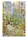 Book Illustration of a Young Girl in the Garden by Jessie Willcox Smith Giclee Print