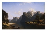 Un fjord norvégien reproduction procédé giclée par Johannes Bartholomaus Duntze