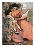 Book Illustration of Mother and Daughter Reading by Jessie Willcox Smith Giclee Print