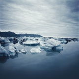 Bergy Bits Under Cloudy Sky Photographic Print