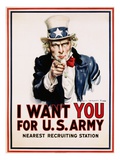 I Want You for the U.S. Army, Recruitment Reproduction procédé giclée par James Montgomery Flagg