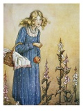 Book Illustration Depicting a Girl Holding a Basket by Florence Mary Anderson Giclee Print