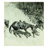 Crossing a Dangerous Place Giclee Print by Frederic Remington
