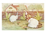 Easter Postcard from Playful Bunnies Giclee Print