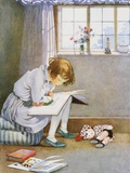 Book Illustration of a Girl Reading by Honor C. Appleton Photographic Print