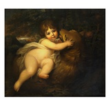 Portrait of the Hon. William Lamb Later 2nd Viscount Melbourne, as a Child, Playing with a Dog in a Lámina giclée por Maria Hadfield Cosway Portrait of the Hon. William Lamb Later 2nd Viscount Melbourne, as a Child, Playing with a Dog in a Lámina giclée por Maria Hadfield Cosway