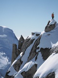 Snowboarder on the mountain Photographic Print
