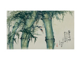 Green Bamboos Lámina giclée por Haizann Chen