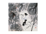 Oler el loto Lámina giclée por Shuli Wang Oler el loto Lámina giclée por Shuli Wang