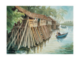 Fishemen's Houses Lámina giclée por Chuankuei Hung
