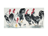 Chickens Bring Luck Giclée-tryk af Guozen Wei Chickens Bring Luck Giclée-tryk af Guozen Wei