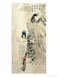 Pretty Woman and Peacock Lámina giclée por Shuli Wang Pretty Woman and Peacock Lámina giclée por Shuli Wang