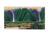Twin Waterfalls Giclée-Druck von Chingkuen Chen