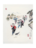 Kids' Horse Race Lámina giclée por Guozen Wei Kids' Horse Race Lámina giclée por Guozen Wei