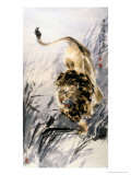 Running Lion Giclee Print by Fangyu Meng
