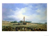 Erecting the Obelisk from Luxor in the Place De La Concorde, 25 October 1836 Giclee Print by Francois Dubois