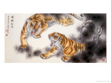 Fighting Tigers Lámina giclée por Fangyu Meng
