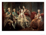 La famille Penthièvre ou la Tasse de Chocolat, 1768 reproduction procédé giclée par Jean Baptiste Charpentier