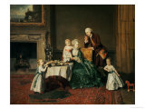 John Verney, 14th Baron Willoughby De Broke (1738-1816) and Lady Louisa North (1737-1816), 1766 reproduction procédé giclée par Johann Zoffany