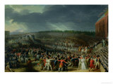 The Celebration of the Federation, Champs De Mars, Paris, 14 July 1790 Giclée-Druck von Charles Thevenin