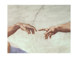 Die Erschaffung Adams, ca. 1510 (Detail) Giclée-Druck von Michelangelo Buonarroti 