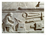Relief Depicting a Blacksmith's Shop and Tools Reproduction procédé giclée