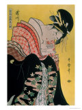 Takigawa from the Tea-House, Ogi reproduction procédé giclée par Utamaro Kitagawa 
