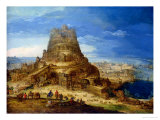 La construction de la Tour de Babel reproduction procédé giclée par Hendrick Van Cleve