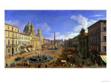 View of the Piazza Navona, Rome Gicléedruk van Canaletto View of the Piazza Navona, Rome Gicléedruk van Canaletto