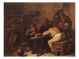 Interior with Smokers reproduction procédé giclée par Adriaen Brouwer