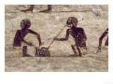 Glass Blowers, Detail from a Tomb Wall Painting, Egyptian, Old - Middle Kingdom (Painted Limestone) Giclee Print