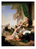 Lord Byron Reposing in the House of a Fisherman Having Swum the Hellespont Giclee Print by Sir William Allan