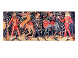 Wild Men and Animals, Tapestry, 15th Century Giclee Print